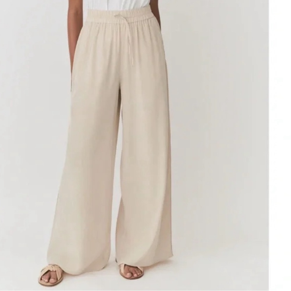 Cuyana Cream Wide-Leg Pants